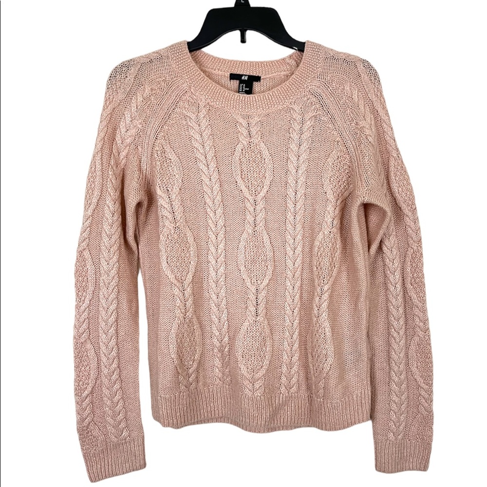 H&M Pink Cable-Knit Sweater - Medium